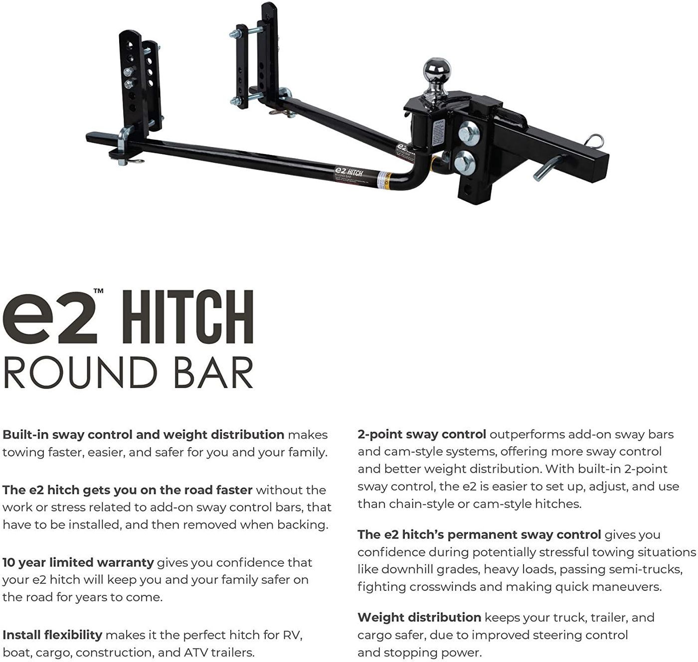 E2 1000# WD Hitch Round Bar